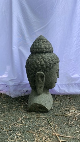 BUDDHA BUST GREENSTONE 50 CM A LEFT